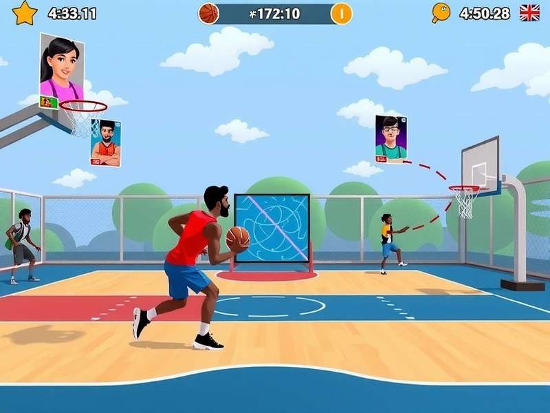 Basket King India gameplay screenshot showing basketball action